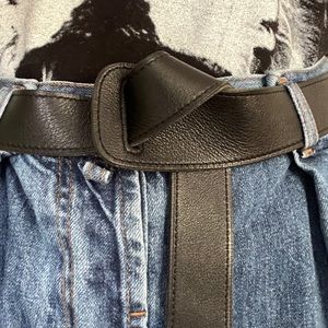 Hermes Black Leather Knotted Belt